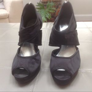 Black H&M peep toe heels